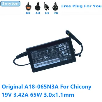 Оригинальный Адаптер Переменного Тока Зарядное Устройство Для Chicony 19V 3.42A 65W 3.0x1.1mm A18-065N3A A065R178P Блок Питания Ноутбука ACER