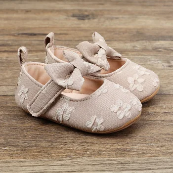 Очаровательная весенне-осенняя детская обувь с бантиком: идеальные первые шаги с нескользящей защитой