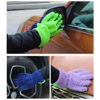 Полезные Эффективные Перчатки для чистки салона и экстерьера автомобиля из кораллового флиса с хорошим водопоглощением, перчатки для автомойки, Уход за перчатками