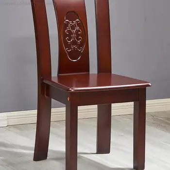 Полностью Деревянный стул Домашний стул со спинкой Винтажный Утолщенный Новый Деревянный табурет в китайском стиле Обеденный стол в ресторане и отеле