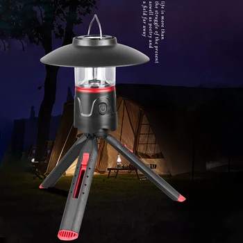 Портативный походный фонарь с кронштейном TYPE-C, перезаряжаемый, 4 режима освещения, походный фонарь, уличный светодиодный фонарик для палаточного лагеря