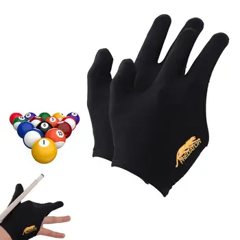 Профессиональные перчатки для бассейна, бильярда, 2 шт., перчатки для бассейна с тремя пальцами, вышитые, дышащие, противоскользящие, для тренировок в бассейне, левая перчатка