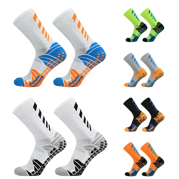 Профессиональные футбольные носки для спорта на открытом воздухе, Силиконовые противоскользящие, впитывающие пот футбольные носки, Мужские женские уличные кальцетины