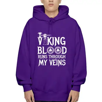 Пуловер с капюшоном Vikings Blood Runs In My Viens Верхняя одежда из молодежного натурального хлопка, мужской Теплый пуловер Grea, Дизайнерская толстовка для мужчин