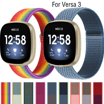 Ремешок с нейлоновой петлей для смарт-часов Fitbit Versa 3 / Sense, женские спортивные браслеты для браслета Fitbit Sense, аксессуары Correa