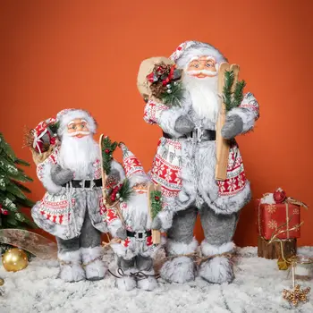Рождественские Украшения Санта-Клауса Белая Плюшевая Рождественская Кукла Navidad Natal Рождественский Подарок Игрушка Новый Год 2023 Рождественская Елка Домашний Декор