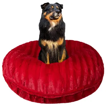 Роскошная кровать для домашних животных / собак из искусственного меха красного кролика с короткой шерстью и роскошным плюшем