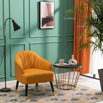 Роскошный Кожаный односпальный диван Nordic Lazy Leisure Диваны для гостиной, Мебель для дома, спальни, кресло, Современный стул для приема гостей в отеле