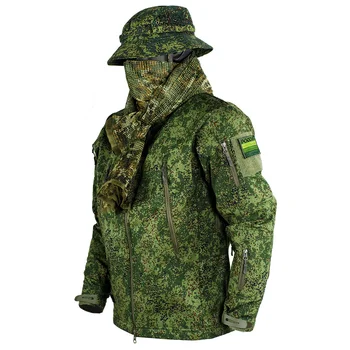Российская военная форма, мужская камуфляжная флисовая куртка, армейское тактическое страйкбольное зимнее пальто Softshell, многокамерные ветровки