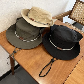 Рыбацкая шляпа Мужская и женская Летняя дышащая солнцезащитная шляпа для кемпинга, альпинизма, рыбалки, Западная ковбойская шляпа