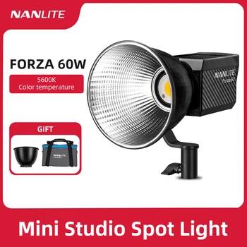 Светильник для фотосъемки NANLITE Forza 60 Вт 5600 К Портативный светодиодный светильник для улицы, монолайтовый COB-светильник с креплением Bowens