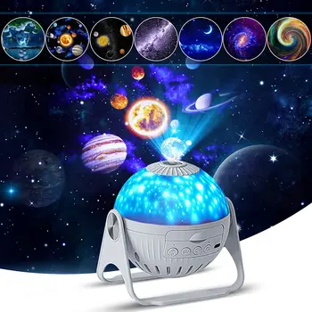 Светодиодные звездные ночные светильники Galaxy Проектор, Вращающийся на 360 °, Планетарий, Проектор Звездного неба, Лампа для декора детской спальни, ночник