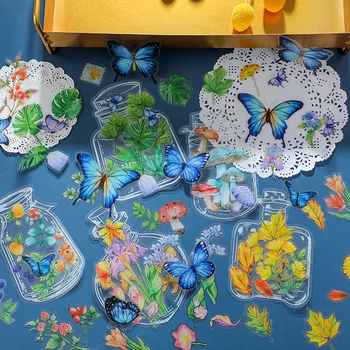Серия бутылок Наклейки для домашних животных Наклейки с цветами и бабочками Материал для украшения Deco Journal Креативные канцелярские принадлежности для скрапбукинга 