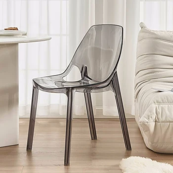 Серые обеденные стулья в скандинавском стиле, Защита пола для свадебных мероприятий, Уникальный обеденный стул для столовой, прозрачный макияж, Шезлонг Cadeira, мебель для дома