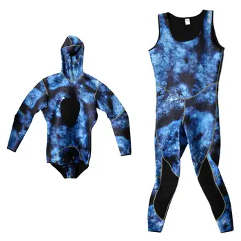 Синие гидрокостюмы для дайвинга и серфинга, мужские, неопрен 3 мм, 2 штуки