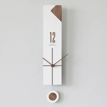 Скандинавские Настенные часы с большим маятником Современный дизайн Роскошный Бесшумный Clcok Современный Настенный Минималистичный декор Украшение гостиной Подарок SYGM