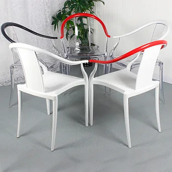 Скандинавские обеденные стулья из прозрачного хрусталя и пластика, Дизайнерский обеденный стул со спинкой и подлокотником, Мебель для дома, Акриловый стул для переговоров