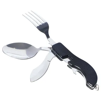 Складная посуда, нож, ложка, Вилка, Походный нож, Вилка, Ложка, Комбинированная посуда, Портативная Многофункциональная