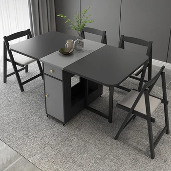 Современные обеденные столы из искусственной доски для домашней мебели, комбинация складных столов, простота в быту, Прямоугольные Переносные столы.