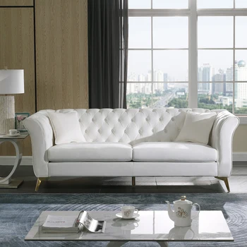 Современный диван Честерфилд 3 Местный секционный диван с бархатной обивкой Современный диван для гостиной в квартире