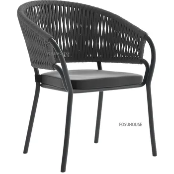 Современный уличный стул из ротанга для сада, уличная мебель для двора, обеденные стулья, Дизайнерский водонепроницаемый уличный пляжный стул в скандинавском стиле
