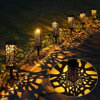 Солнечный светильник для дорожки Наружный Садовый светильник большего размера, Водонепроницаемое светодиодное ландшафтное освещение для дорожки, газона, внутреннего дворика, декора дорожки