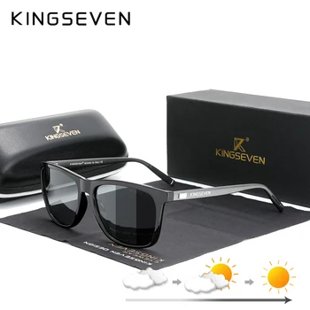 Солнцезащитные очки в алюминиевой оправе бренда KINGSEVEN Мужские поляризованные фотохромные солнцезащитные очки Женские аксессуары для очков