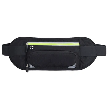 Спортивная поясная сумка, поясная сумка для бега, женская Мужская поясная сумка, Гидратационный рюкзак, Водонепроницаемые Аксессуары для бега, Черный + зеленый