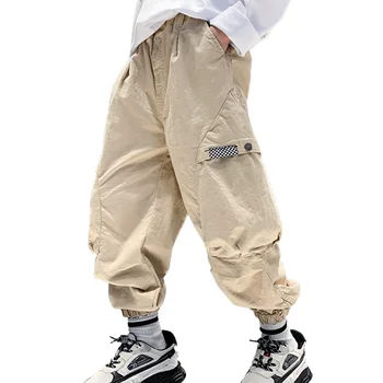 Спортивные штаны для мальчиков, штаны для мальчиков с принтом, весенне-осенние детские брюки, повседневная одежда для мальчиков