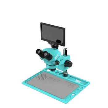 Стереомикроскоп Gem с непрерывным увеличением 7-50 РАЗ для мобильного телефона, Увеличительное стекло для проверки паяных соединений печатных плат