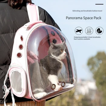 Сумка для переноски кошек Space Pet Backpack Дышащий Портативный Прозрачный рюкзак для перевозки щенков Space Capsule Bag Домашние животные