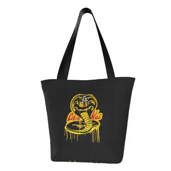 Сумка для покупок Cobra Kai с милым принтом в стиле Ретро, портативная холщовая сумка для покупок, сумка для карате Кида