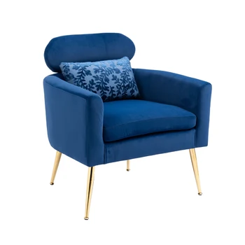 Темно-синее кресло для отдыха, кресло для отдыха, диван-кровать, интерьер из бархатной ткани более красивый и удобный.