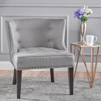 Тканевый тапочковый стул Noble House Angela, серый шезлонг, стулья для гостиной