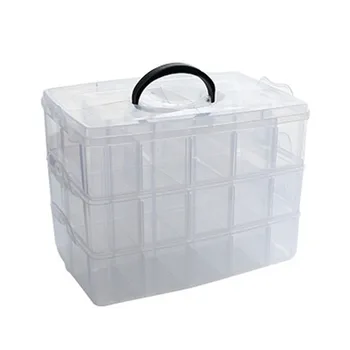 Трехслойный пластиковый ящик для хранения 18/30 сеток, Контейнер для канцелярских принадлежностей для скрапбукинга 