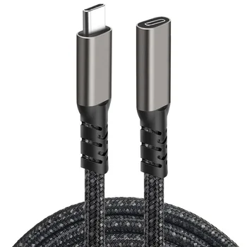 Удлинительный кабель Type-c обычный кабель для преобразования USB3.2 от мужчины к женщине алюминиевый корпус цвета пистолета плетеный кабель