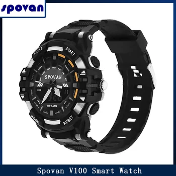 Умные часы Spovan V100, водонепроницаемые мужские спортивные смарт-часы с цифровым 1,14-дюймовым TFT-экраном Reloj