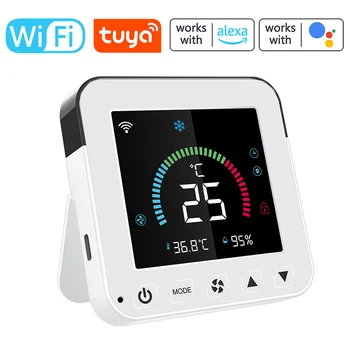 Умный термостат кондиционера Tuya WiFi, интеллектуальный инфракрасный контроллер температуры и влажности для дома, гостиной, спальни