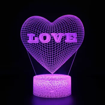Уникальные подарки для мамы Romantic love Rose Flower 3D Светодиодный ночник с 7 сменами цвета, новинка, настольная лампа, Домашний декор, прикроватная светодиодная лампа