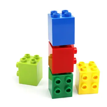 Фигурки, держатель для дисплея, детали из крупнозернистого кирпича, 4 + 4 строительных блока, аксессуар для кукольной стены, совместимый с наборами Lego Duplo