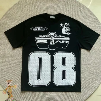 Футболка LEE FOG, черная универсальная мужская женская уличная одежда, футболка с цифровой печатью, спортивные повседневные футболки