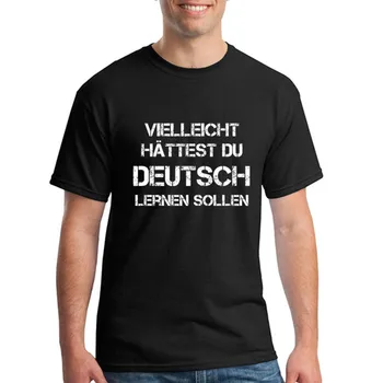 Футболка мужская Может быть, вам стоило выучить немецкий Забавная футболка Germany с коротким рукавом Мужская хлопковая большого размера с круглым вырезом Летняя