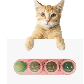 Шарики кошачьей мяты, вращающиеся на 360 градусов, съедобная игрушка для вылизывания кошек, помогающая чистить зубы, игрушки для вылизывания кошачьей мяты для чистки зубов SNO88