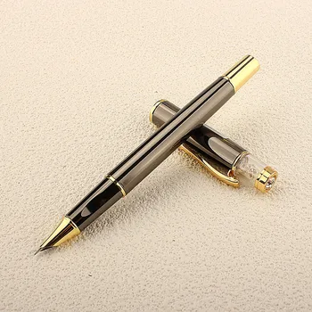 Школьная ручка 839 Серый металлик Авторучка EF 0,38 мм / F 0,5 мм Перо Чернила для письма Подарочная ручка Канцелярские Школьные принадлежности Стационарные