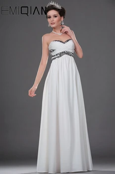 Элегантное длинное свадебное платье для новобрачных, богемное свадебное платье в стиле ампир без бретелек, шифоновое платье с блестками Vestido De Noiva