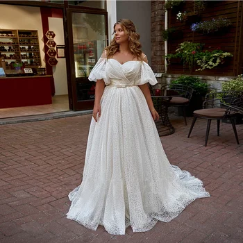 Элегантное простое кружевное свадебное платье трапециевидной формы, милое сексуальное свадебное платье с открытыми плечами, на шнуровке, со шлейфом, Vestidos De Noiva 2023