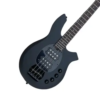 Электрический бас-гитара с 4 струнами, матовый черный, реальные фотографии, настраиваемый, бесплатная доставка на дом