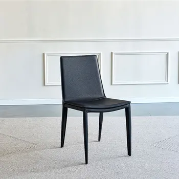 Эргономичный обеденный стул для маникюра Nordic Lounge, черный Роскошный обеденный стул, Удобная уникальная мебель Cadeiras в постмодернистском стиле.